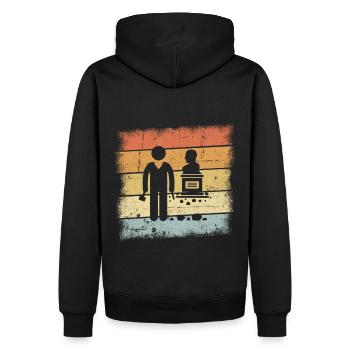 Cadeau sculpteur - Sweat à capuche Premium bio Homme - noir - Dos - Nico (187cm)