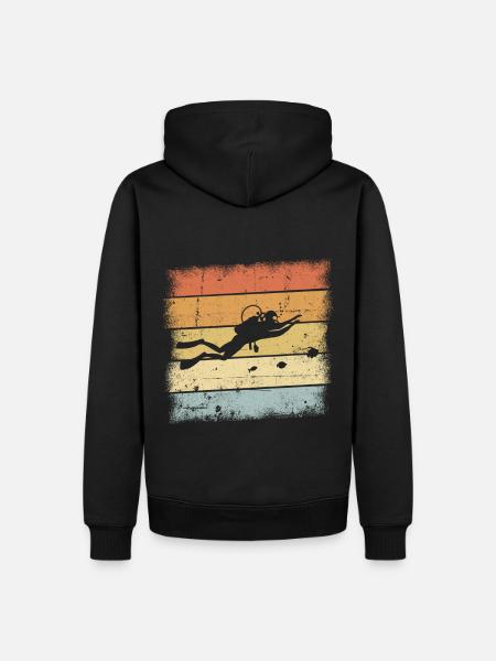 Plongée Rétro - Sweat à capuche Premium bio Homme - noir