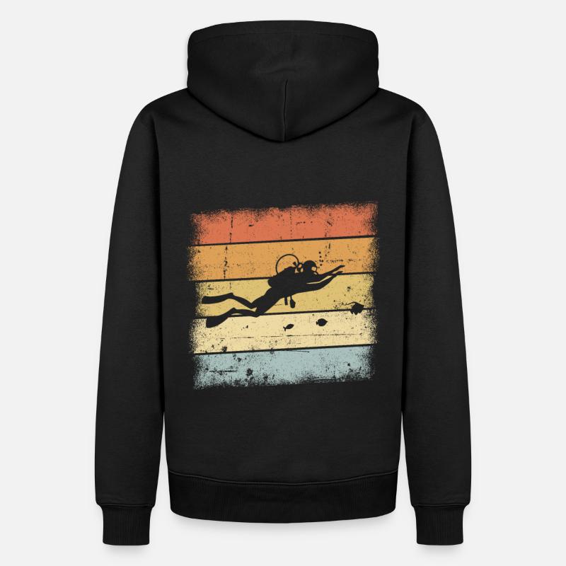 Plongée Rétro - Sweat à capuche Premium bio Homme - noir