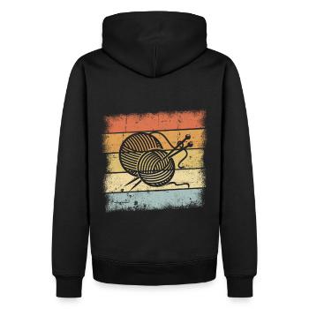 Motif de tricot - Sweat à capuche Premium bio Homme - noir - Dos - Nico (187cm)