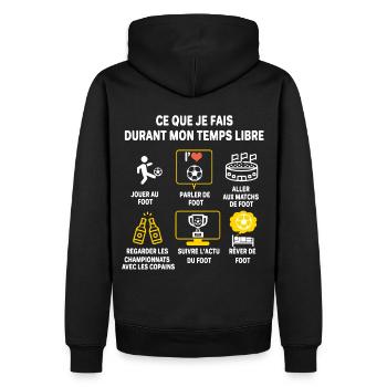 Football supporter Joueur Cadeau Humour foot - Sweat à capuche Premium bio Homme - noir - Dos - Nico (187cm)