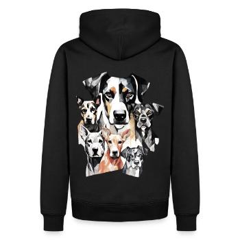 Animal Art | Pack of Dogs - Männer Premium Bio Hoodie - Schwarz - Hinten - Nico (187cm)