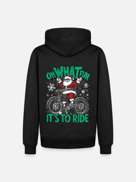 WEIHNACHTSMANN HARDTAIL MOUNTAINBIKE WEIHNACHTS - Herre Premium økologisk hoodie - sort