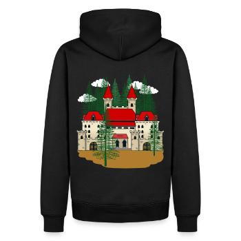 Conte de fées Château King Forteresse Château Chevalier - Sweat à capuche Premium bio Homme - noir - Dos - Nico (187cm)