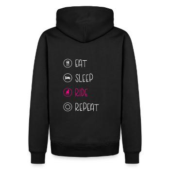 EAT SLEEP RIDE , Horses - Men’s Premium Organic Hoodie - black - Back - Nico (187cm)