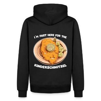 I'm Just Here For The Kinderschnitzel - Männer Premium Bio Hoodie - Schwarz - Hinten - Nico (187cm)