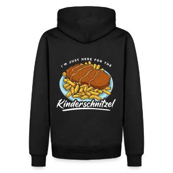 I'm Just Here For The Kinderschnitzel - Männer Premium Bio Hoodie - Schwarz - Hinten - Nico (187cm)
