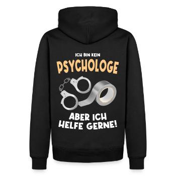 Kein Psychologe Psychologie Tape Handschellen - Männer Premium Bio Hoodie - Schwarz - Hinten - Nico (187cm)