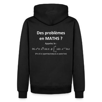 problemes_en_maths_humour - Sweat à capuche Premium bio Homme - noir - Dos - Nico (187cm)