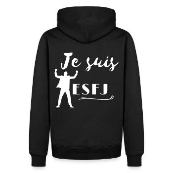 ESFJ Personality - Men’s Premium Organic Hoodie - black - Back - Nico (187cm)