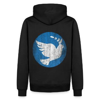 Taube Frieden Hoffnung - Männer Premium Bio Hoodie - Schwarz - Hinten - Nico (187cm)