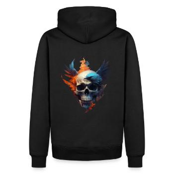 Phoenix Skull - Men’s Premium Organic Hoodie - black - Back - Nico (187cm)