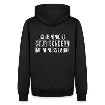 Ich Bin Nicht Stur Sondern Meinungsstabil! - Männer Premium Bio Hoodie - Schwarz - Hinten - Nico (187cm)