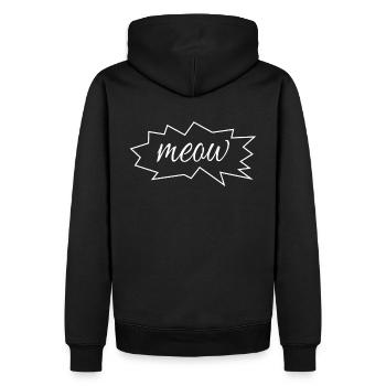 Chat, miaou, miaou - Sweat à capuche Premium bio Homme - noir - Dos - Nico (187cm)