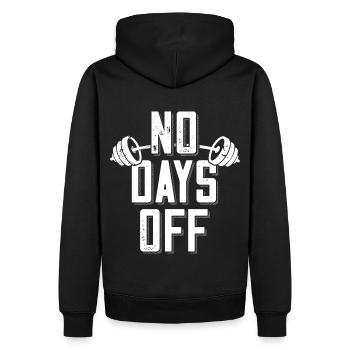 Pas de jours de congé Bodybuilder disant Barbell - Sweat à capuche Premium bio Homme - noir - Dos - Nico (187cm)