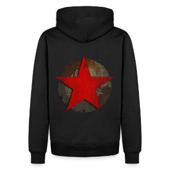 étoile rouge d’occasionLOOK LEFT - Sweat à capuche Premium bio Homme - noir - Dos - Nico (187cm)