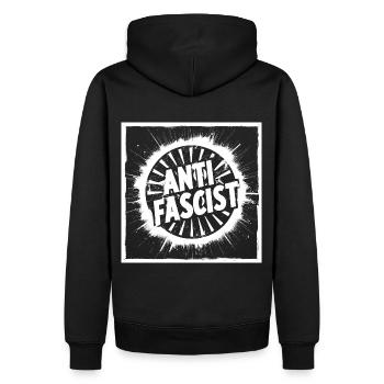 ANTIFASCISTE Kreis Stern - Sweat à capuche Premium bio Homme - noir - Dos - Nico (187cm)