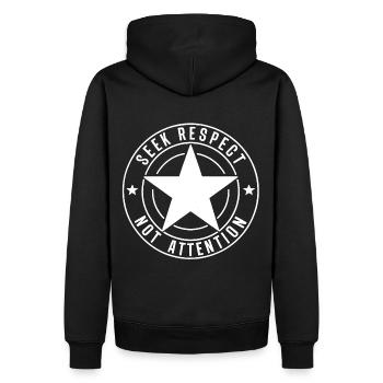 RECHERCHER LE RESPECT - Sweat à capuche Premium bio Homme - noir - Dos - Nico (187cm)