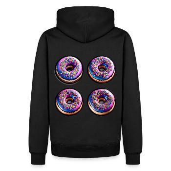 Vier Donuts - Männer Premium Bio Hoodie - Schwarz - Hinten - Nico (187cm)