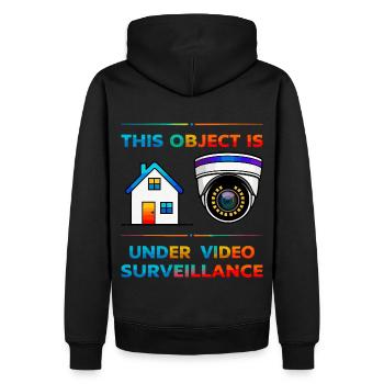 Gebäude Überwachung - Männer Premium Bio Hoodie - Schwarz - Hinten - Nico (187cm)