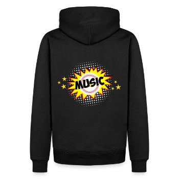 Musik T-Shirt Musik Stern Geschenkidee - Männer Premium Bio Hoodie - Schwarz - Hinten - Nico (187cm)