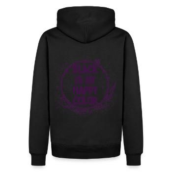 Happy color Schwarz Glücksfarbe Gothic Goth Emo - Männer Premium Bio Hoodie - Schwarz - Hinten - Nico (187cm)
