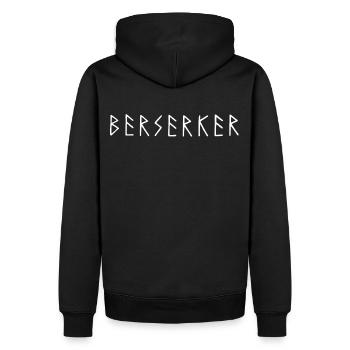 BERSERKER - Écriture runique - Viking - Nordique - Sweat à capuche Premium bio Homme - noir - Dos - Nico (187cm)