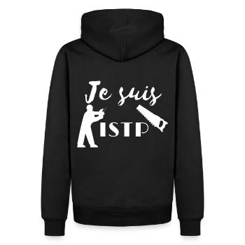 Personnalité ISTP - Sweat à capuche Premium bio Homme - noir - Dos - Nico (187cm)