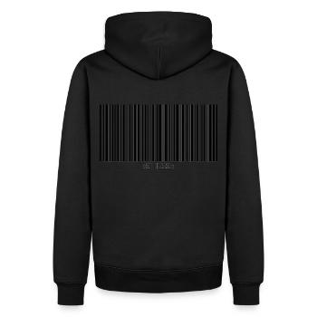 Barcode stress t shirt - Men’s Premium Organic Hoodie - black - Back - Nico (187cm)