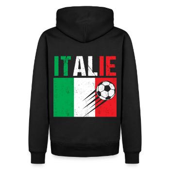 Drapeau Italie cadeau football foot italien - Sweat à capuche Premium bio Homme - noir - Dos - Nico (187cm)