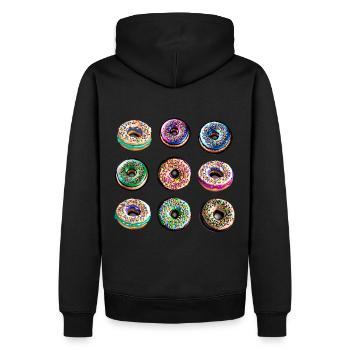 Donuts Muffins Donut Süßigkeit - Männer Premium Bio Hoodie - Schwarz - Hinten - Nico (187cm)
