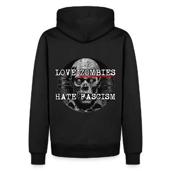 Fan de zombies contre le fascisme - Sweat à capuche Premium bio Homme - noir - Dos - Nico (187cm)