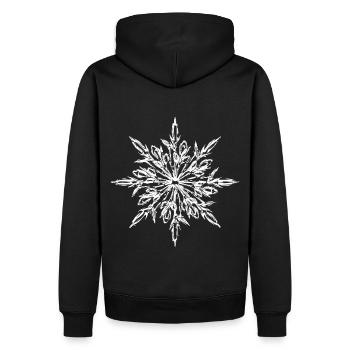 Eiskristall - Männer Premium Bio Hoodie - Schwarz - Hinten - Nico (187cm)