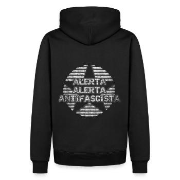 Alerta Alerta Antifascisme - Sweat à capuche Premium bio Homme - noir - Dos - Nico (187cm)