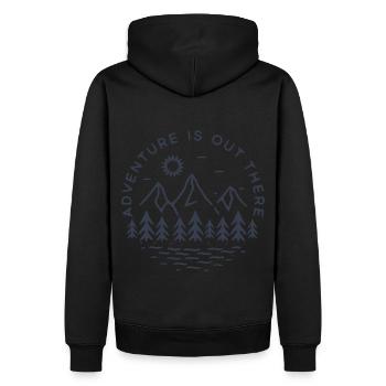 montagnes mer soleil nature randonnée plage forêt - Sweat à capuche Premium bio Homme - noir - Dos - Nico (187cm)