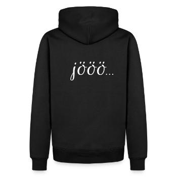 Jö Jöö Jööö niedlich süss herzig Schweiz - Männer Premium Bio Hoodie - Schwarz - Hinten - Nico (187cm)