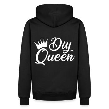 DIY Queen - Männer Premium Bio Hoodie - Schwarz - Hinten - Nico (187cm)