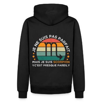 Scorpion je suis scorpion cadeau signe du zodiaque - Sweat à capuche Premium bio Homme - noir - Dos - Nico (187cm)