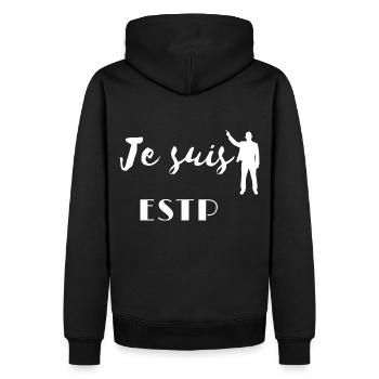 ESTP Personality - Men’s Premium Organic Hoodie - black - Back - Nico (187cm)