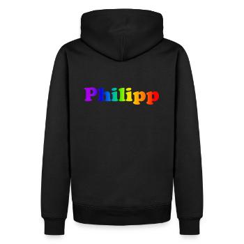 Philipp - Männer Premium Bio Hoodie - Schwarz - Hinten - Nico (187cm)
