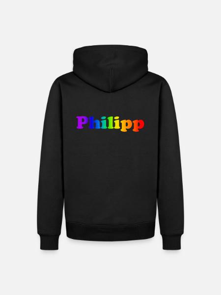 Philipp - Männer Premium Bio Hoodie - Schwarz
