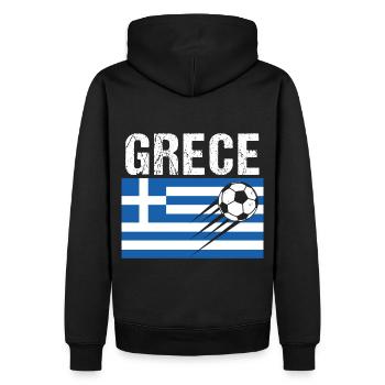 Greece Flag Greek Football Gift - Men’s Premium Organic Hoodie - black - Back - Nico (187cm)