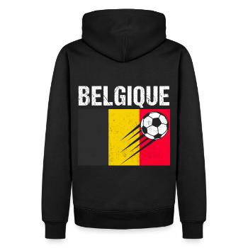Belgium flag belgian football gift - Men’s Premium Organic Hoodie - black - Back - Nico (187cm)