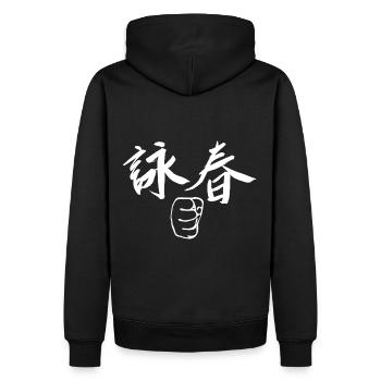 WingTsun Chun Chung Kungfu - Sweat à capuche Premium bio Homme - noir - Dos - Nico (187cm)