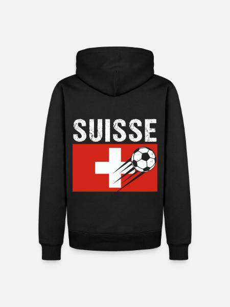 Schweiz Flagge Geschenk Schweizer Fussball Fussball - Männer Premium Bio Hoodie - Schwarz
