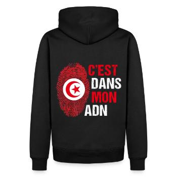 C' est dans mon adn Tunisie cadeau pour tunisien - Sweat à capuche Premium bio Homme - noir - Dos - Nico (187cm)