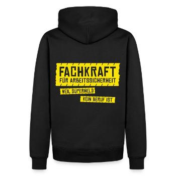 Superheld Fachkraft Arbeitssicherheit Superheld - Männer Premium Bio Hoodie - Schwarz - Hinten - Nico (187cm)