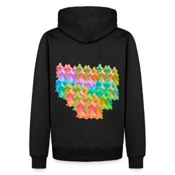 Bunt farbenfroh Wald Herbst Fantasy Tannen Natur - Männer Premium Bio Hoodie - Schwarz - Hinten - Nico (187cm)