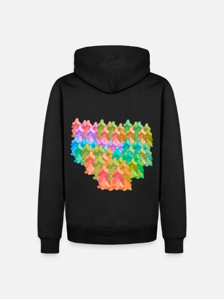Kleurrijke kleurrijke bos herfst fantasie sparren natuur - Mannen Premium Bio hoodie - zwart