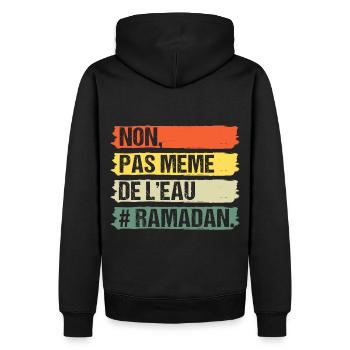 Non pas même de l' eau humour ramadan cadeau islam - Sweat à capuche Premium bio Homme - noir - Dos - Nico (187cm)